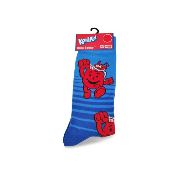 Retro Style Novelty "Hey Kool-Aid"  Red & Blue Kool Aid Adult Crew Socks YS1514 - Picture 2 of 3